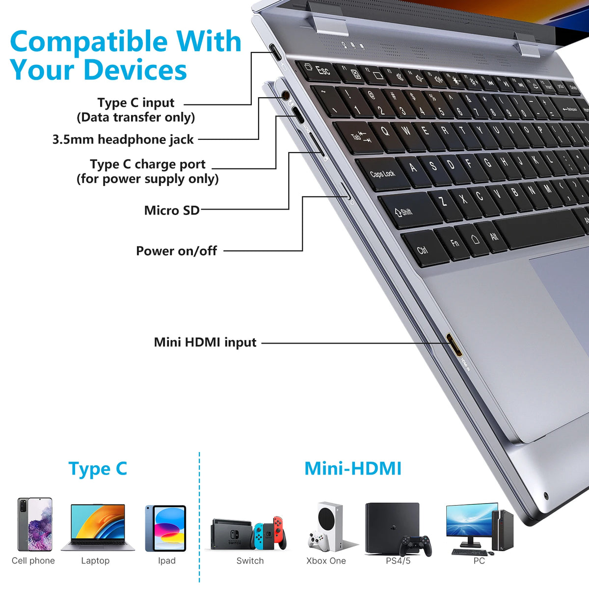 Dopesplay Portable Touchscreen Monitor Lapdock With Built In Battery