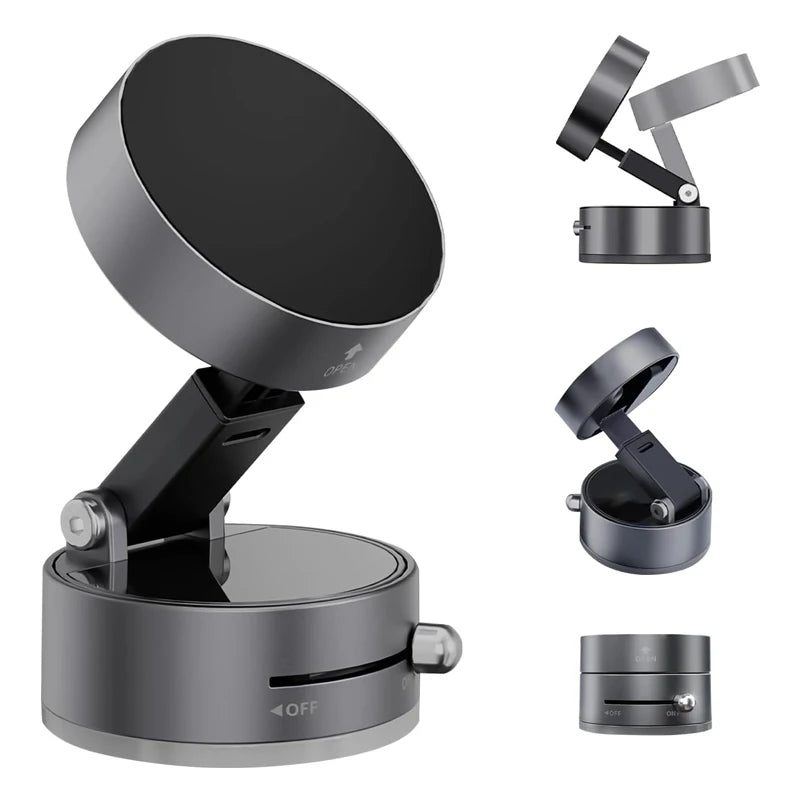 Magnetic Foldable Phone Mount With Rotating Arm For Car Dashboards
