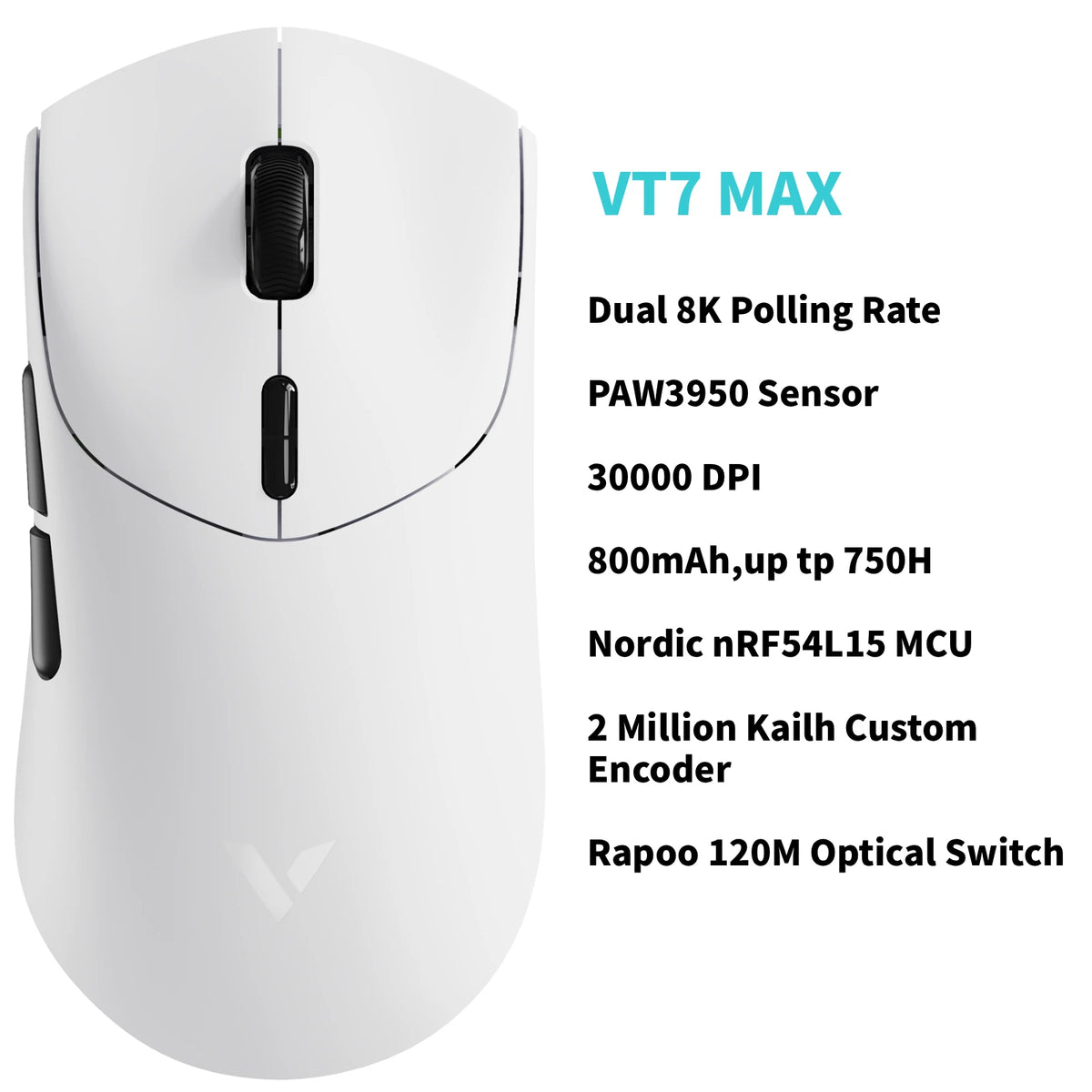 Rapoo VT7 Max Wireless Gaming Mouse With 8K Polling Precision