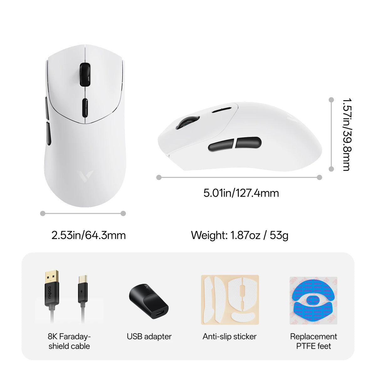 Rapoo VT7 Max Wireless Gaming Mouse With 8K Polling Precision