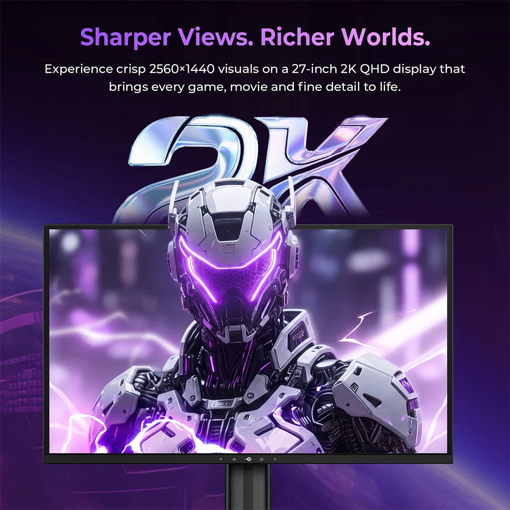 TITAN ARMY KF271S PLUS 27inch 240Hz Gaming Monitor - QHD Fast IPS, 2560x1440, HDR400, Height-Adjustable Stand, Dual RGB Edge Lights, DP/HDMI, Competitive Esports & Pro Gaming