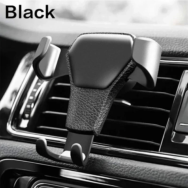 Heavy Duty Gravity Car Phone Mount Air Vent Clip Shockproof Anti Shake Mobile Phone Holder Universal Automobile Cradle Support Stand for iPhone Samsung Android Device One Hand Quick Pick Place
