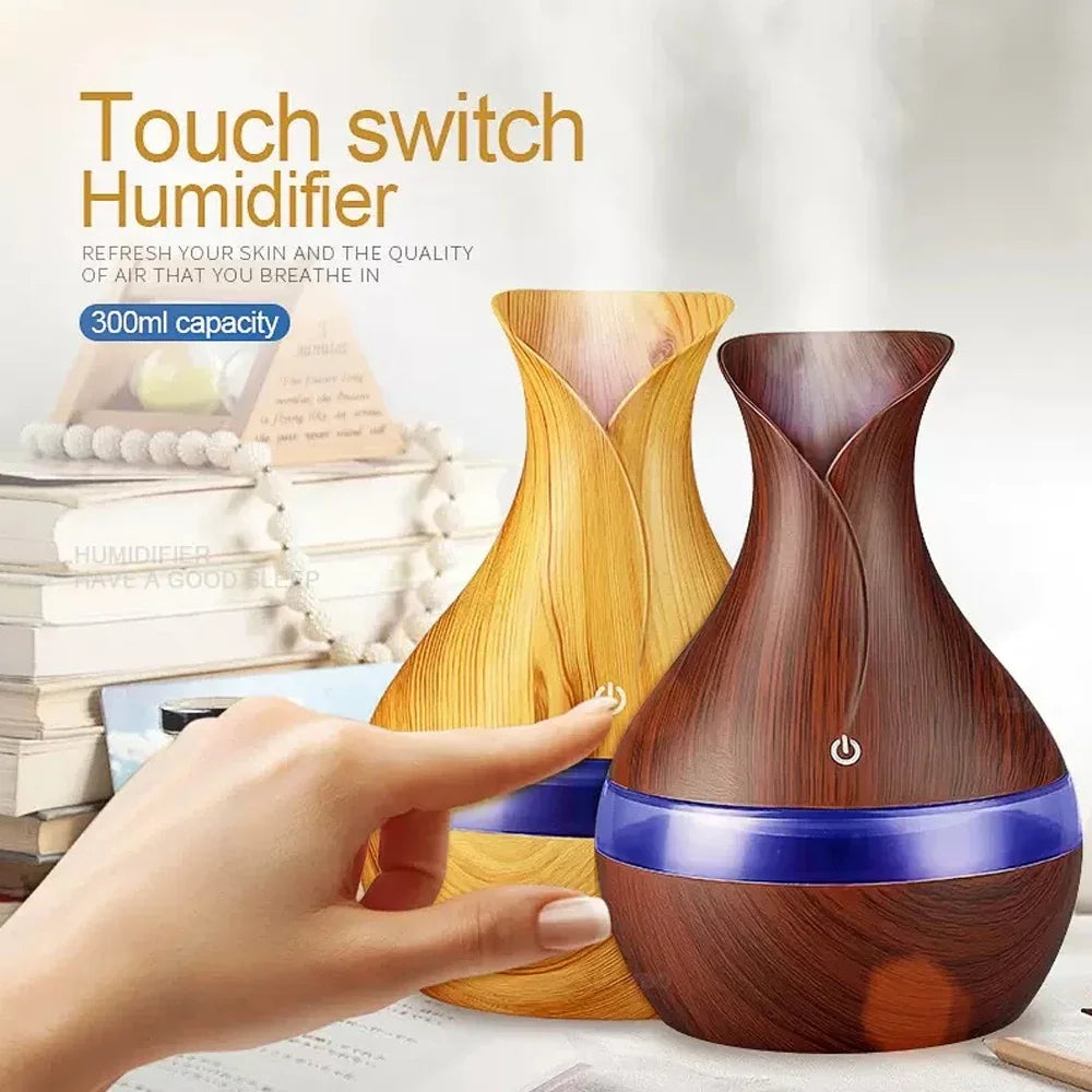 300ml Essential Oil Diffuser Humidifier with Remote Control Ultra Quiet Auto Shut-Off 7 Color Mood Light Aromatherapy Machine for Home Office Bedroom Gift Better Sleep
