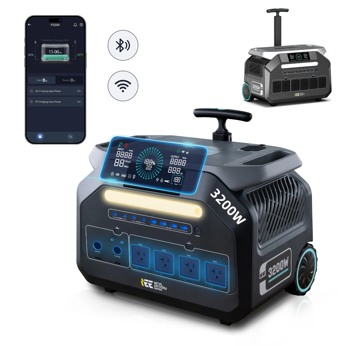 IEE Portable Power Station With Solar Charging For Home Backup