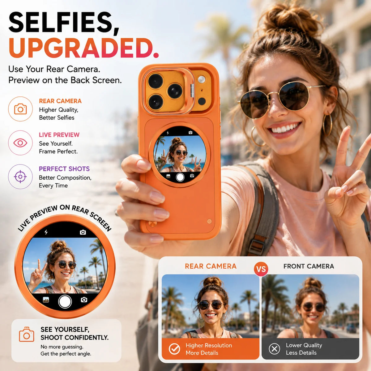 Smart Display Phone Case With Camera Preview And Message Alerts