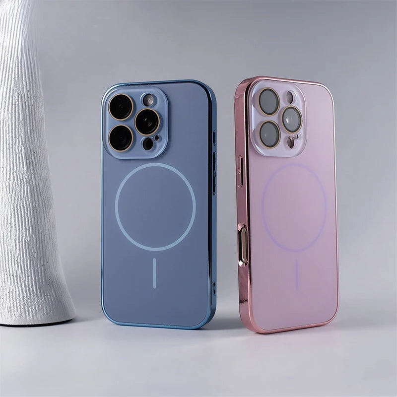 Magnetic Shockproof Phone Case With Lens Film And Wireless Charging