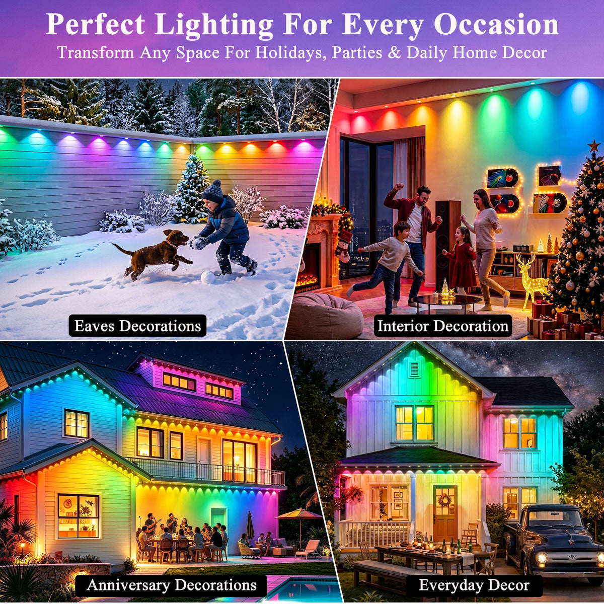 AILBTON Permanent Outdoor Eaves Lights With App And Remote Control