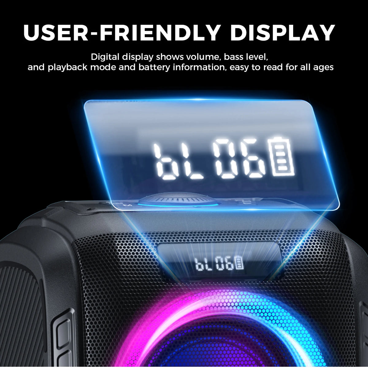 W-KING 250W PEAK Large Bluetooth Speaker Loudest/Massive 120dB/12 Custom Bass, V5.3 Big Party Boombox Portable Speaker Wireless