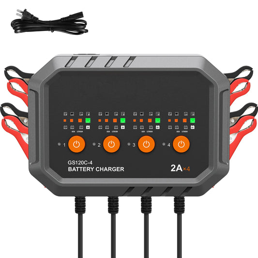 SucceBuy Smart Battery Charger Fully-Automatic Charger Maintainer Desulfator 8-Amp LiFePO4 Lead-Acid (AGM/Gel/SLA) for Boat Use