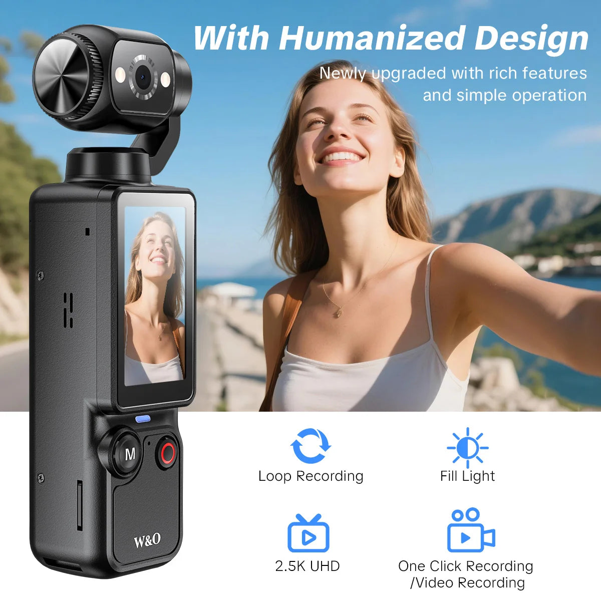 W&O Digital Camera With 2.5K Video And 16x Digital Zoom