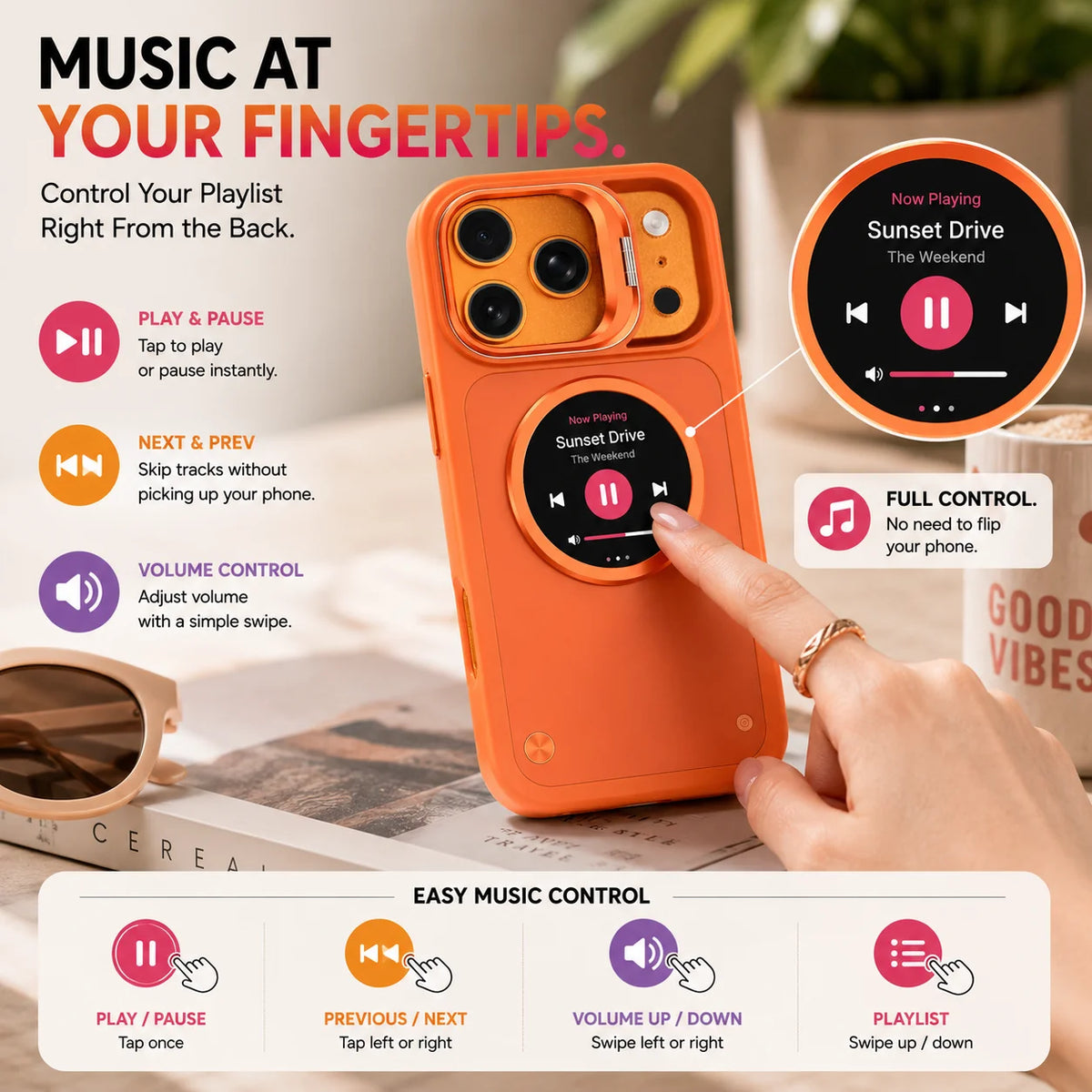 Smart Display Phone Case With Camera Preview And Message Alerts