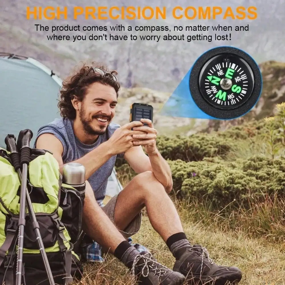 Portable Solar Power Bank Charger USB C And LED Flashlight