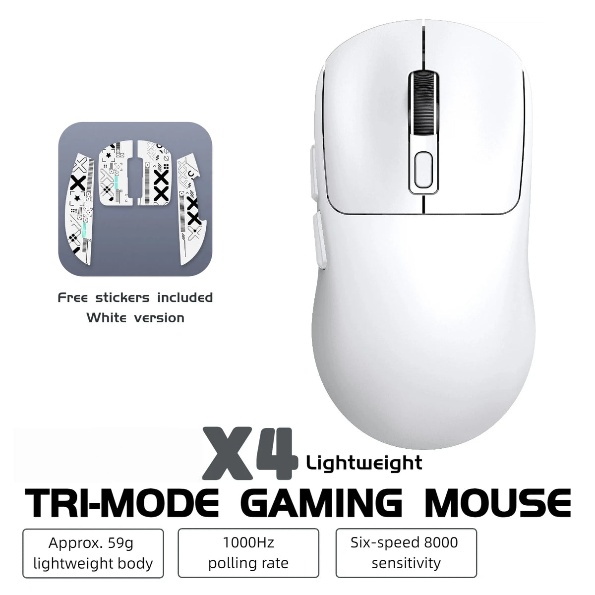 T-WOLF Tri-Mode Wireless Gaming Mouse 8000 DPI Rechargeable