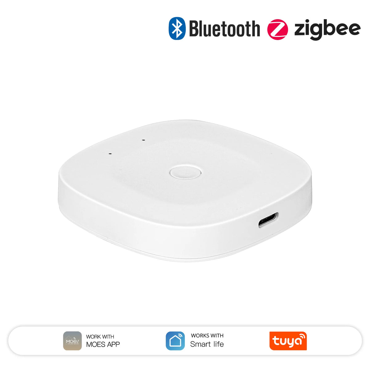MOES Tuya Bluetooth/ZigBee/Multi-mode Gateway Hub Type-C Port Power Smart Home Automation Wireless Network With Alexa GoogleHome