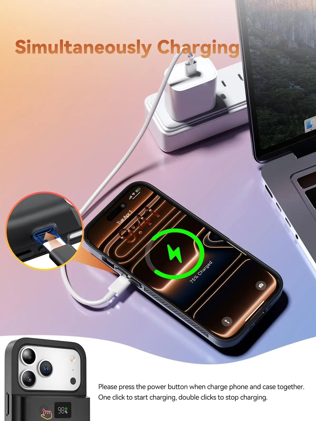 NEWDERY Fast Charging Battery Case For iPhone 17 Pro Max