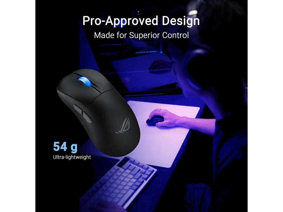ASUS ROG Keris II WL Ace (54-gram ergonomic mouse, 42000-dpi, ROG Micro Switch, SpeedNova wireless technology, ROG Polling Rate Booster, 4000 Hz in wireless mode, up to 8000 Hz in wired mode) - Black