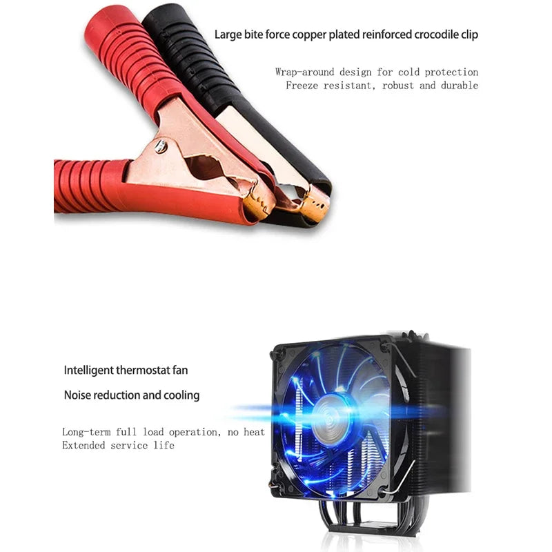 400W High Power Car Truck Smart Battery Charger 12/24V Automatic Identification Digital Display Battery Charging