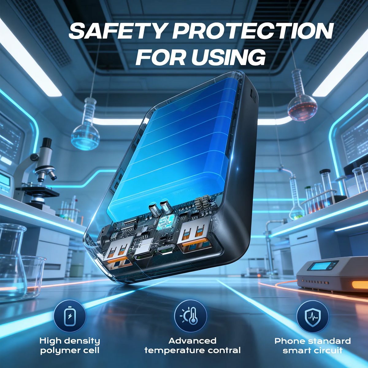 Hganus Fast Charging Portable Power Bank With Digital Display
