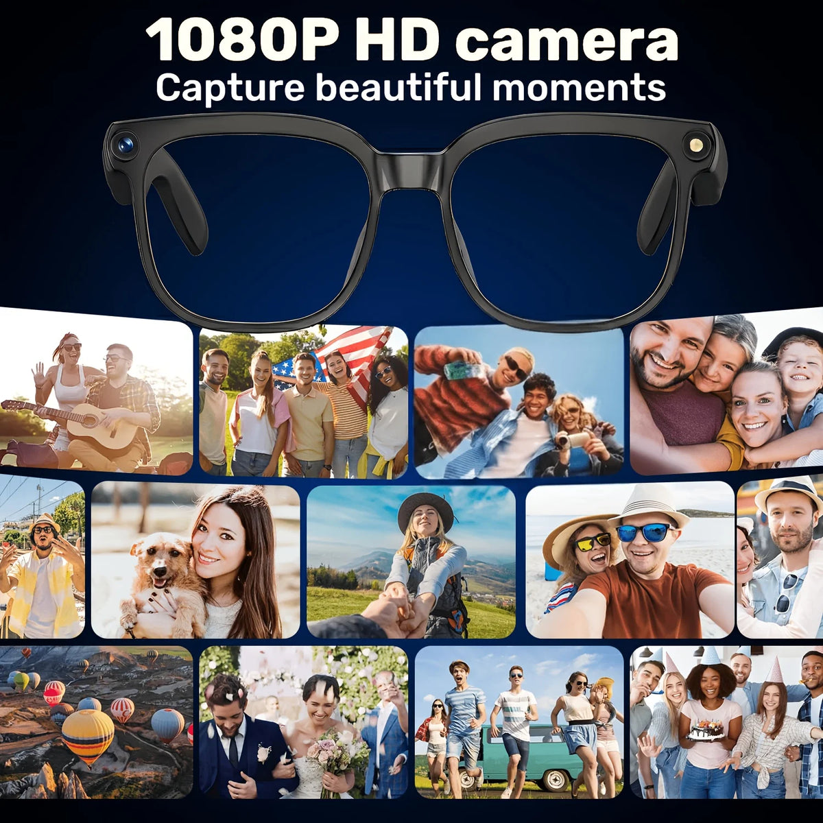 Smart Camera Glasses With HD Video Translation And Audio
