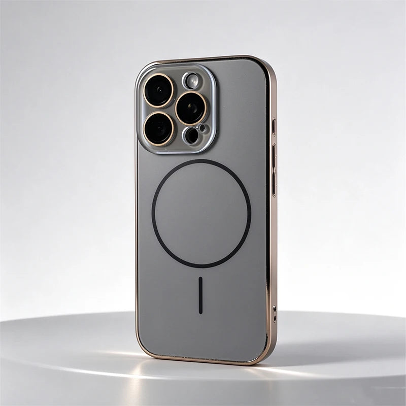 Magnetic Shockproof Phone Case With Lens Film And Wireless Charging