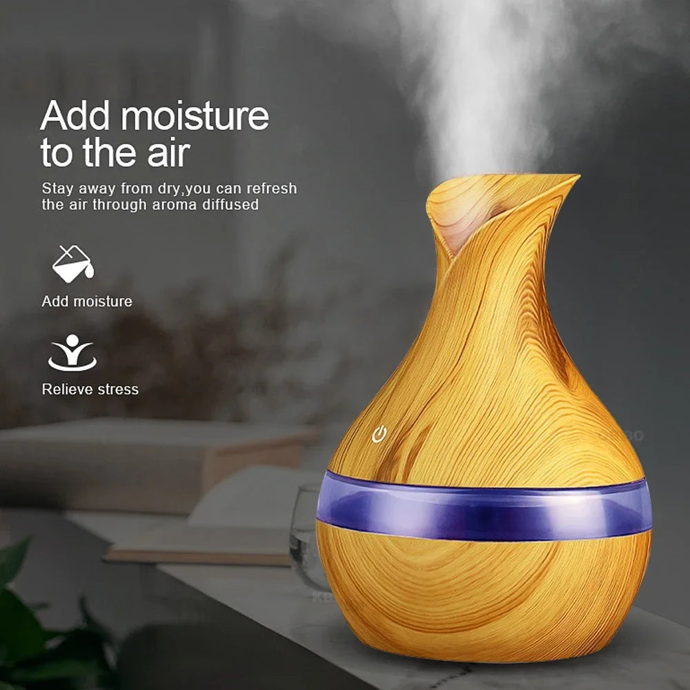 300ml Essential Oil Diffuser Humidifier with Remote Control Ultra Quiet Auto Shut-Off 7 Color Mood Light Aromatherapy Machine for Home Office Bedroom Gift Better Sleep