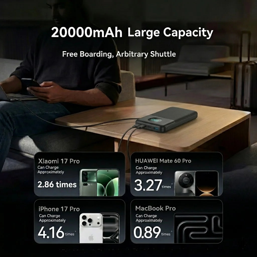 Chictree 18W Fast Charging Portable USB C Power Bank
