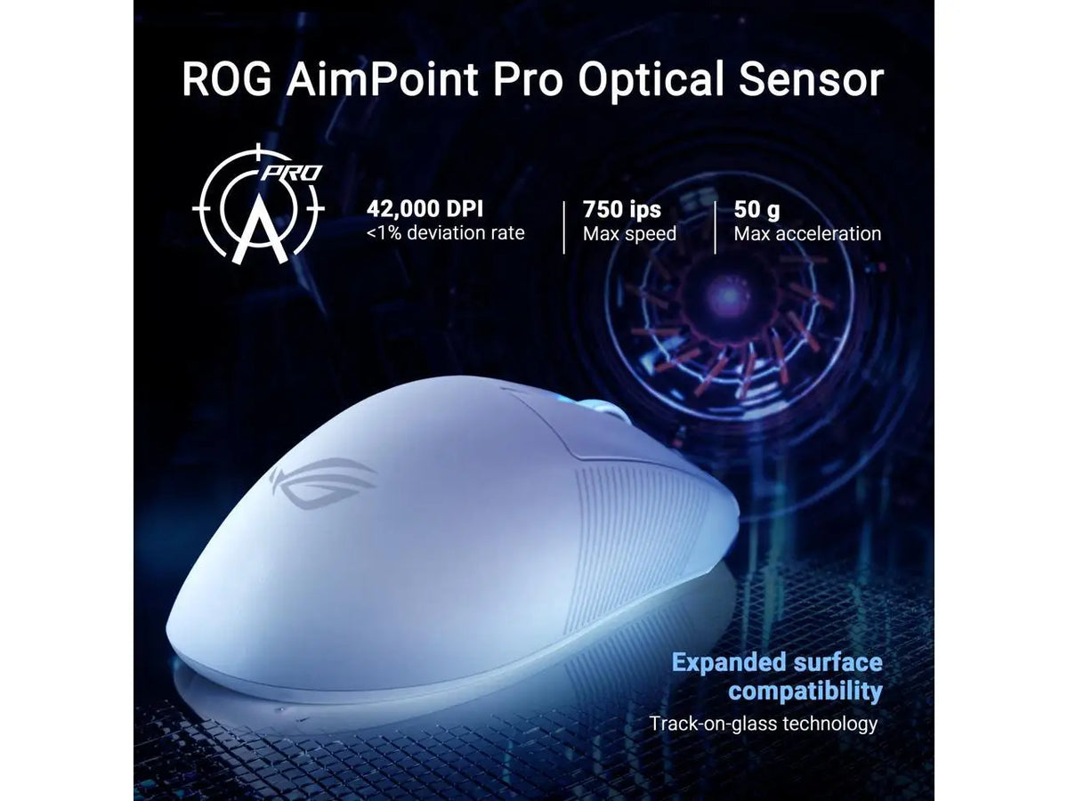 ASUS ROG Keris II WL Ace (54-gram ergonomic mouse, 42000-dpi, ROG Micro Switch, SpeedNova wireless technology, ROG Polling Rate Booster, 4000 Hz in wireless mode, up to 8000 Hz in wired mode) - Black