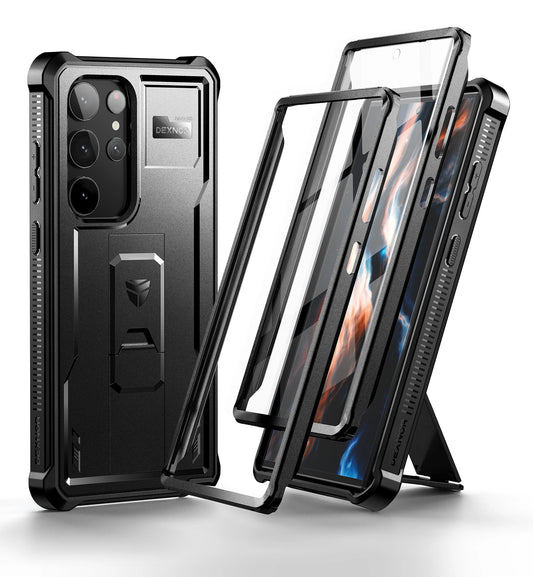 Dexnor for Samsung Galaxy S23 Ultra Case Full Body Heavy Duty Military Grade Protection Built-in Screen Protector and Kickstand