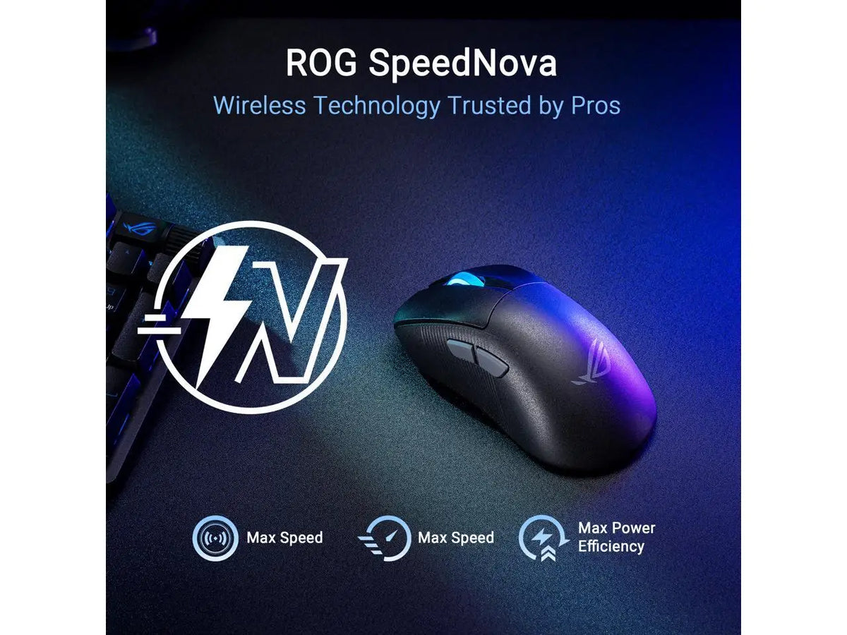 ASUS ROG Keris II WL Ace (54-gram ergonomic mouse, 42000-dpi, ROG Micro Switch, SpeedNova wireless technology, ROG Polling Rate Booster, 4000 Hz in wireless mode, up to 8000 Hz in wired mode) - Black