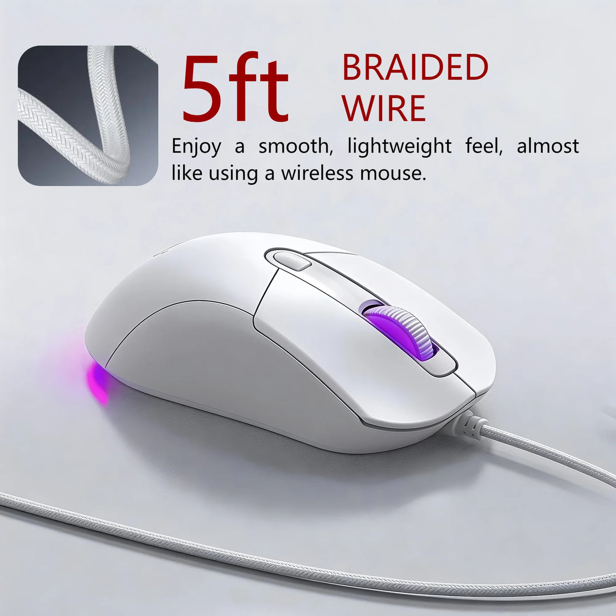 T-WOLF RGB Programmable Gaming Mouse With Six Buttons Adjustable DPI