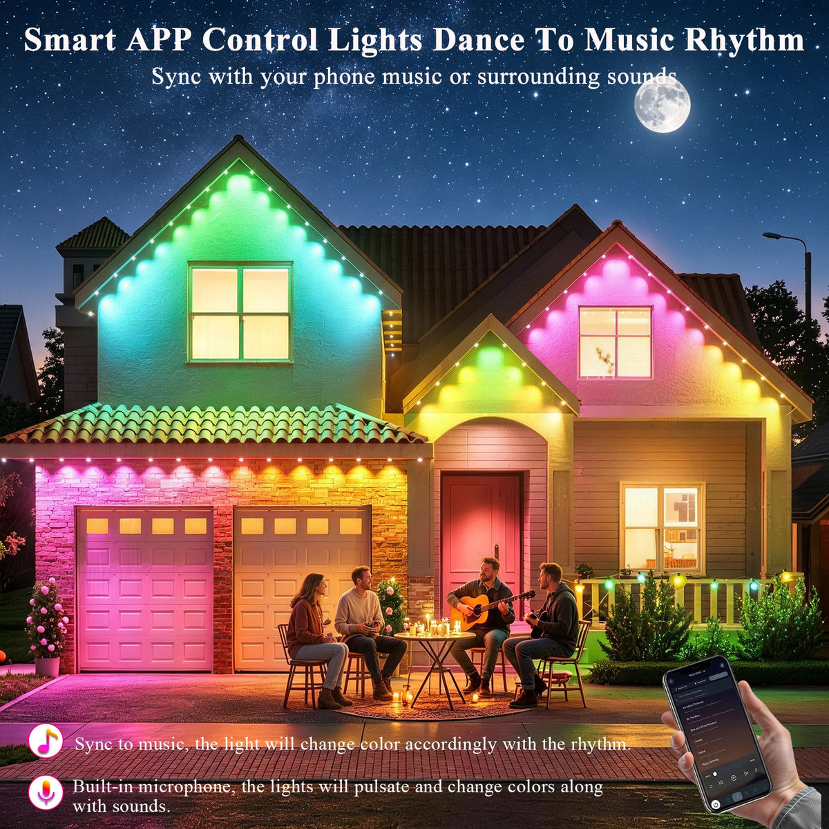 AILBTON Permanent Outdoor Eaves Lights With App And Remote Control