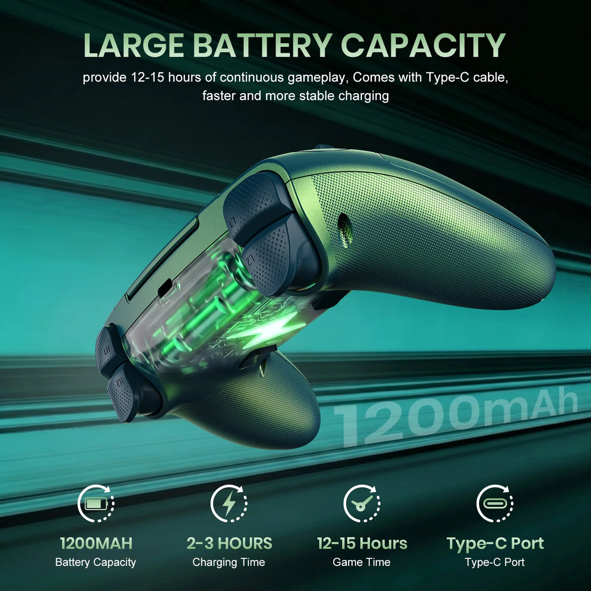 Bonacell Wireless PS5 Controller With Hall Effect Drift Resistant Joysticks