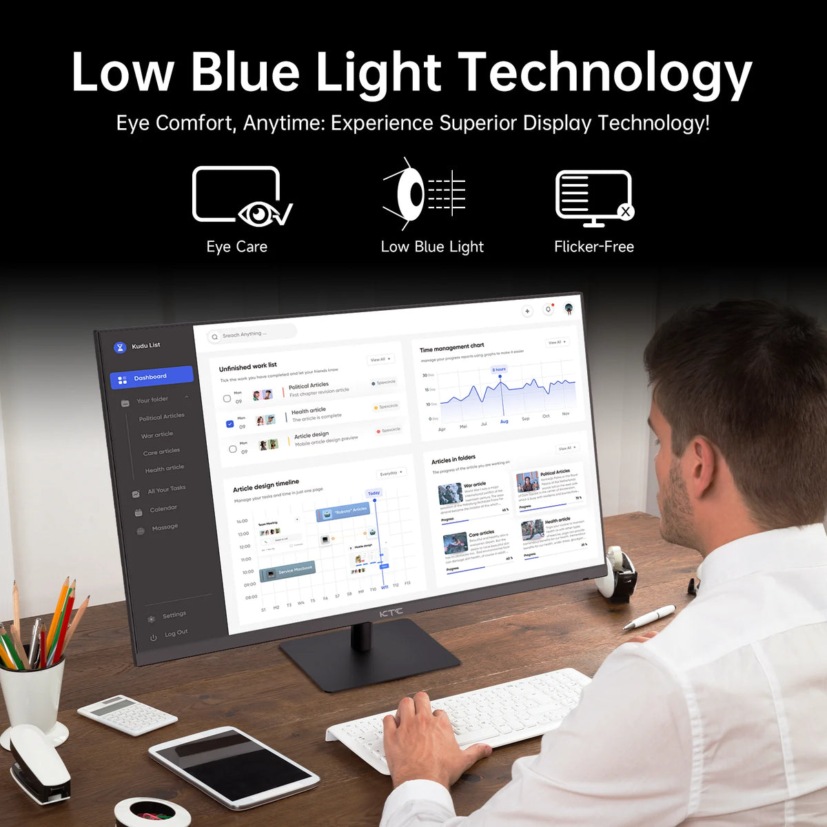 KTC 32 Inch 2K Computer Monitor, IPS 1440p Monitor with Ultra-Thin Bezels, HDR10, Freesync/G-sync, HDMI/DP Ports