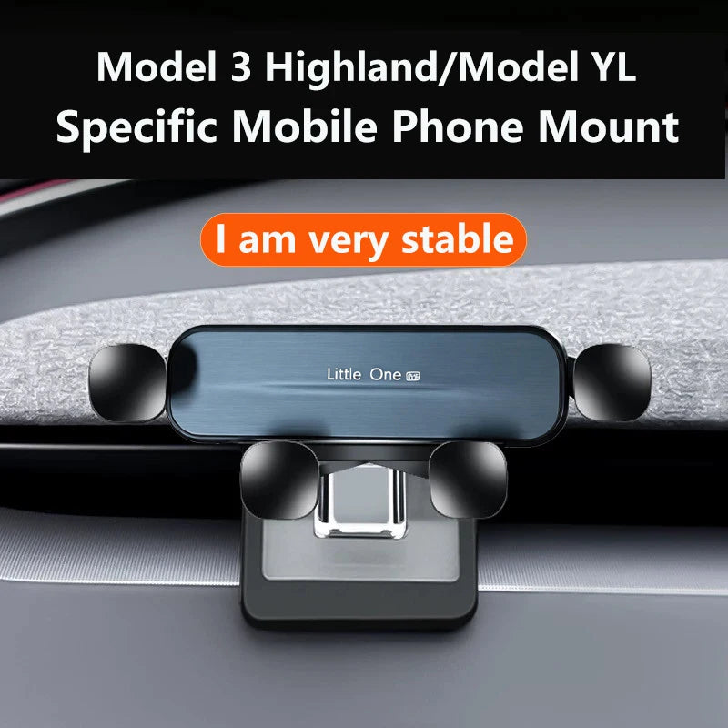 Gravity Car Phone Holder For Tesla Model 3 Highland 2024-2026 Model Y Juniper 2025-2026 New Model YL Air Vent Mount 360 Rotate Phone Stand