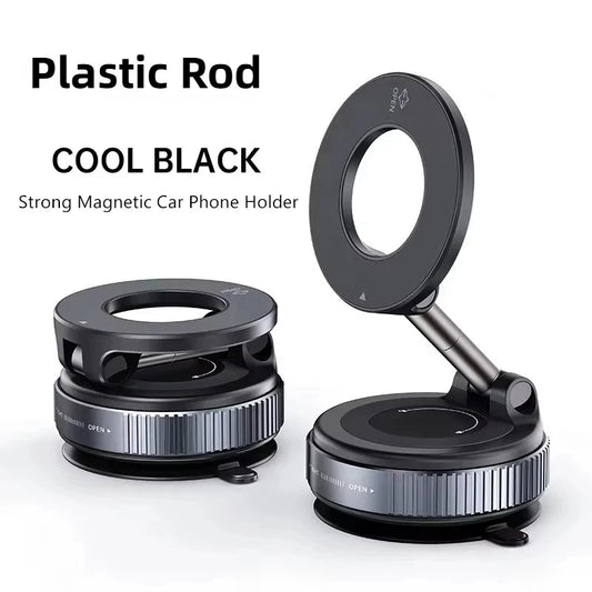 Magnetic Car Phone Holder With Anti Shake Suction Cup Mount