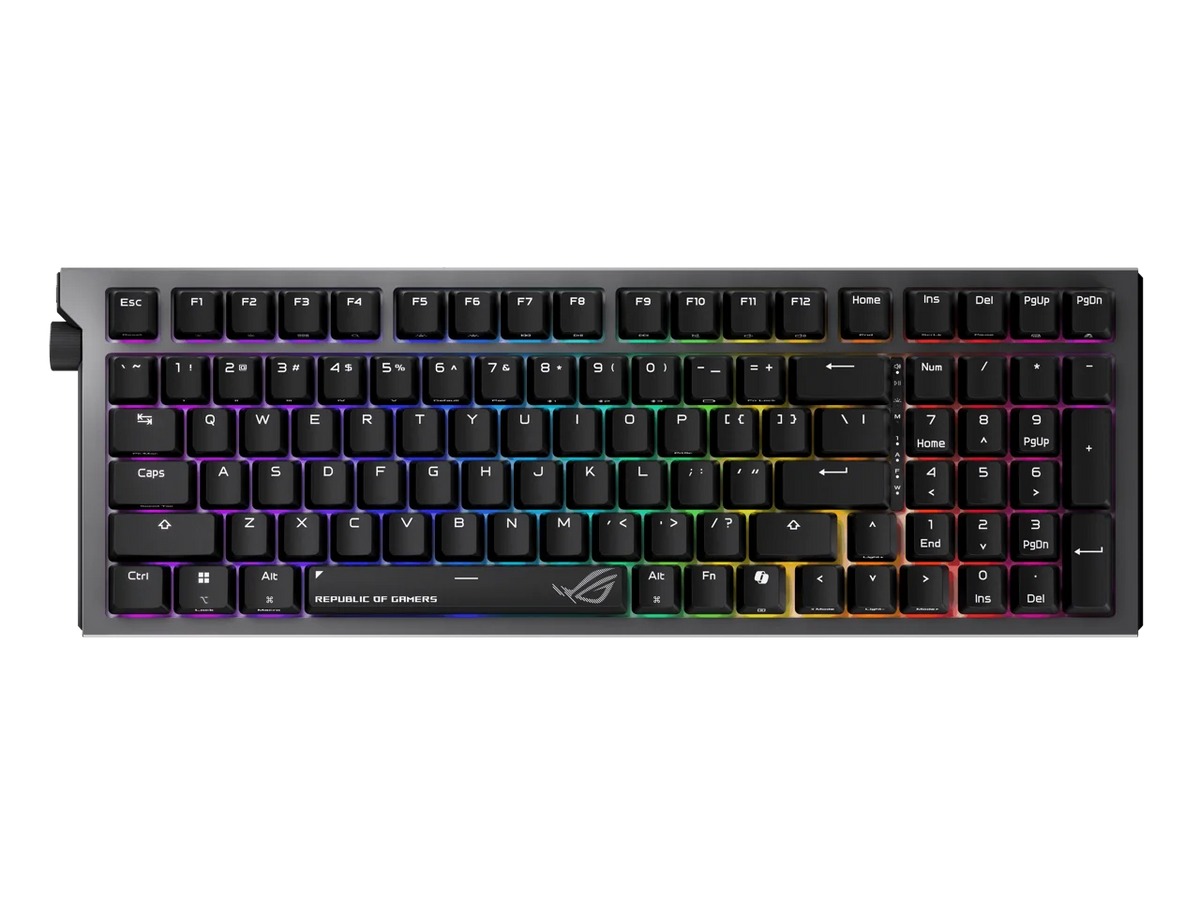 ASUS ROG Strix Morph 96 Wireless Gaming Keyboard, Mechanical Switches, 2.4GHz/Bluetooth, Compact 96% Layout, RGB, PC