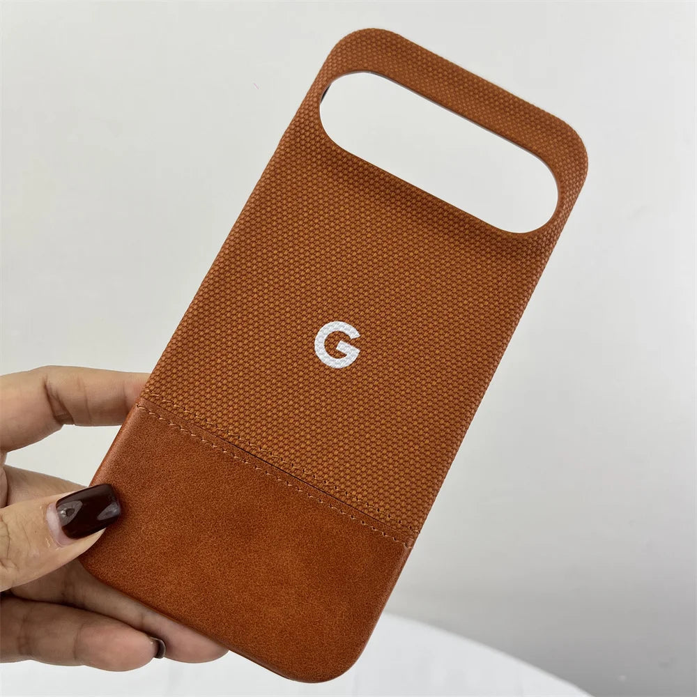Luxury Matte Cotton Linen Leather Case for Google Pixel 10/9 Pro XL/8 Pro/8A Shockproof Cover