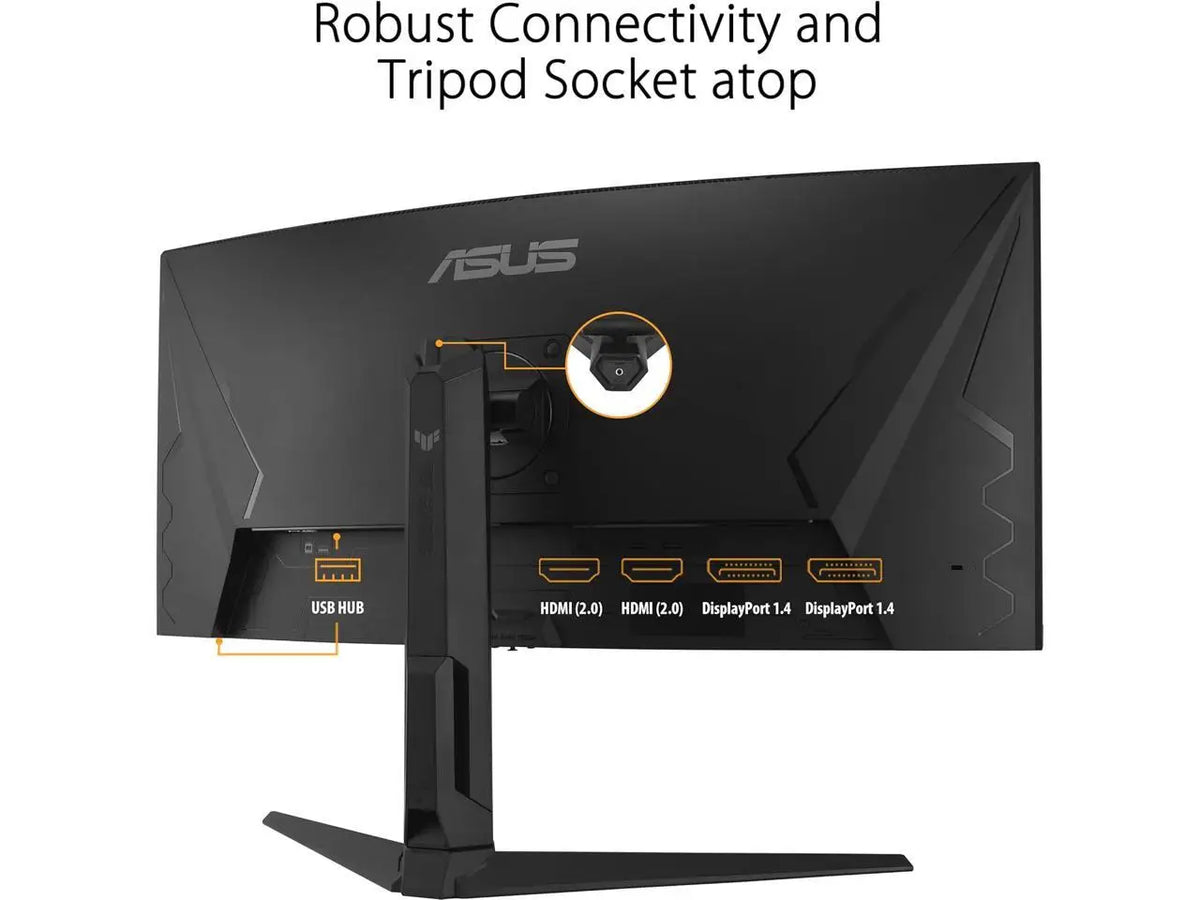 ASUS TUF Gaming 34 inch UltraWide QHD 2K 1440P 180Hz AMD FreeSync Premium Pro (Adaptive Sync) 1ms HDR400 ELMB Curved Gaming Computer Monitor with Height Adjustable, Swivel & Tilt Stand VG34VQL3A