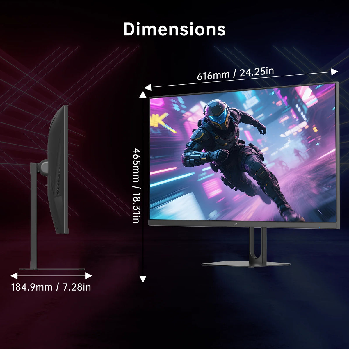 KTC 27 Inch Gaming Monitor - 2K QHD 2560 x 1440 Monitor, Up to 210Hz & 1ms IPS Monitors Gamer with HDMI 2.0 x 2 & DP1.4 x 2,