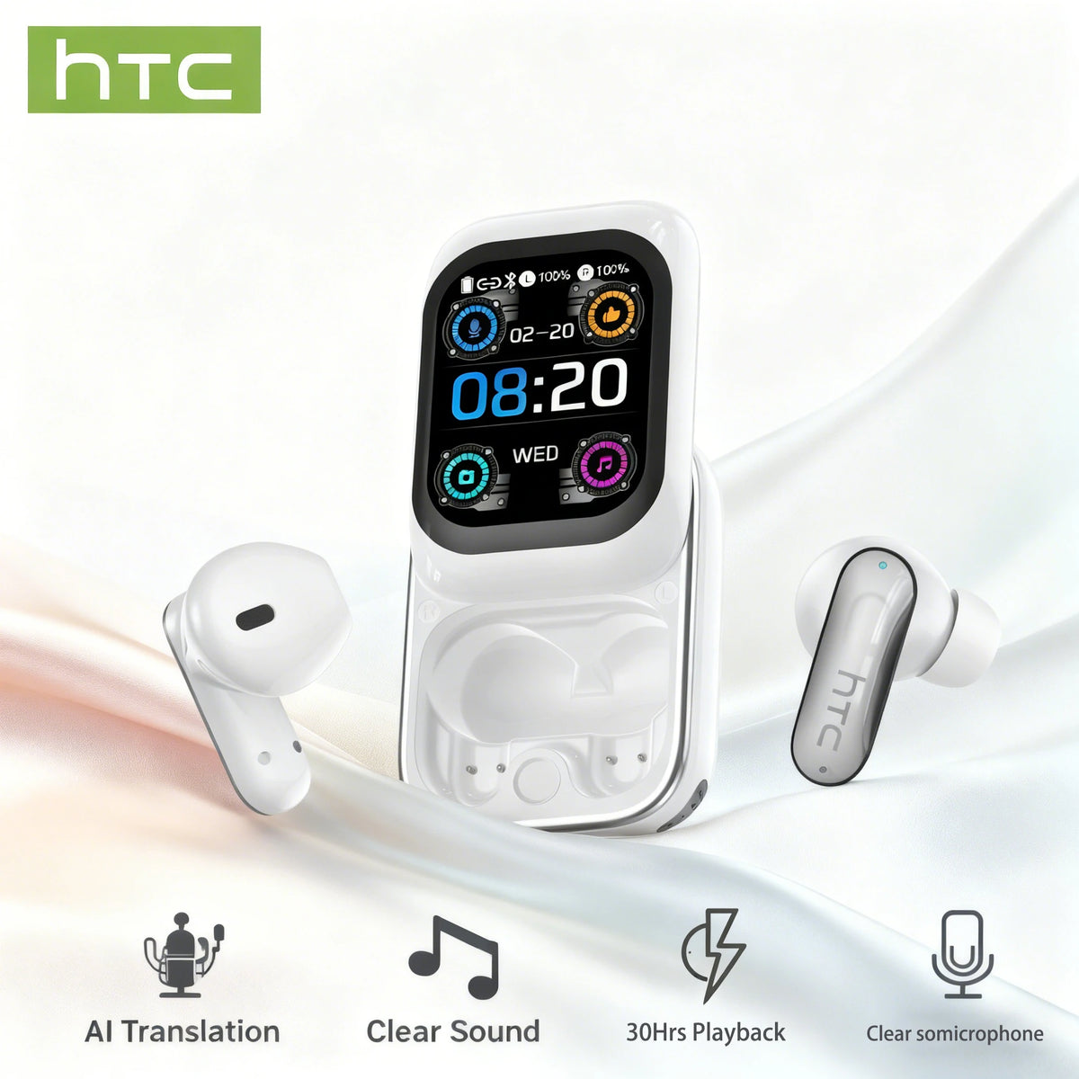 Wireless Bluetooth Earbuds With AI Translation And Noise Cancellation