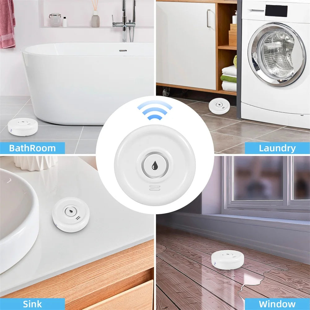 Tuya WiFi Water Leakage Alarm 100dB High Decibel Sound APP Remote Alert IP66 Waterproof Flood Leak Detector for Home Security