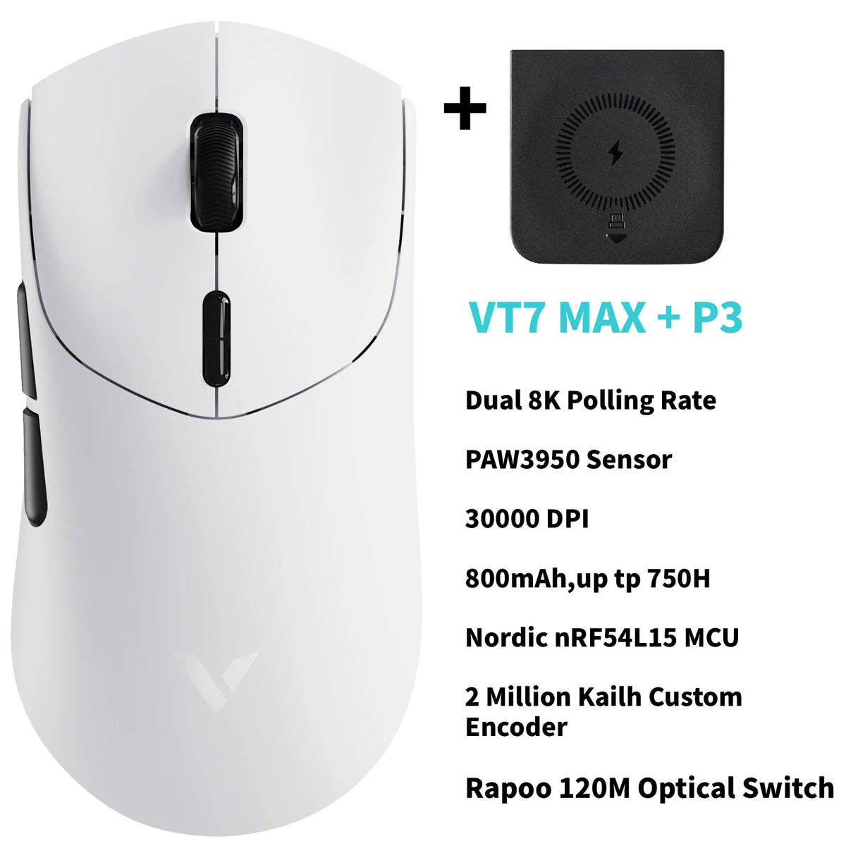 Rapoo VT7 Max Wireless Gaming Mouse With 8K Polling Precision