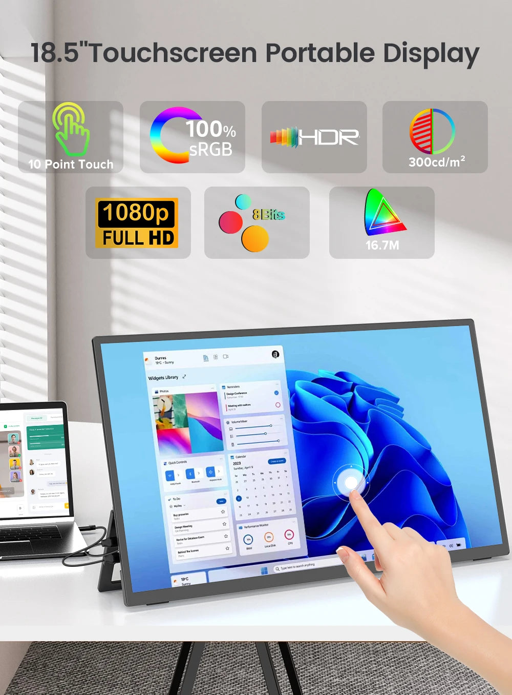 Uperfect Touchscreen Portable Gaming Monitor With Full HD 120Hz Display