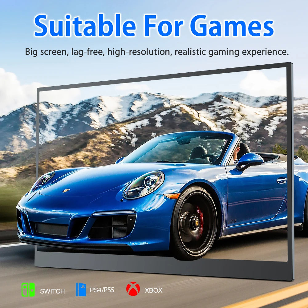 UPERFECT 17.3"4K QLED 500Nits Portable Monitor 100%DCI-P3  16:9 HDR FreeSync Screen Travel Office Game Display For PC XBox PS4/5
