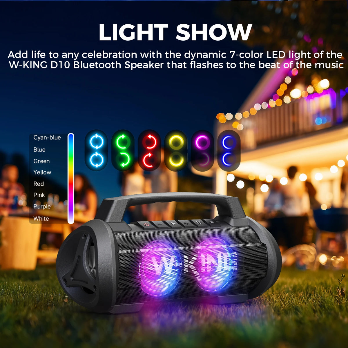 W-King D10MIC Portable Bluetooth Speaker With Wireless Microphone