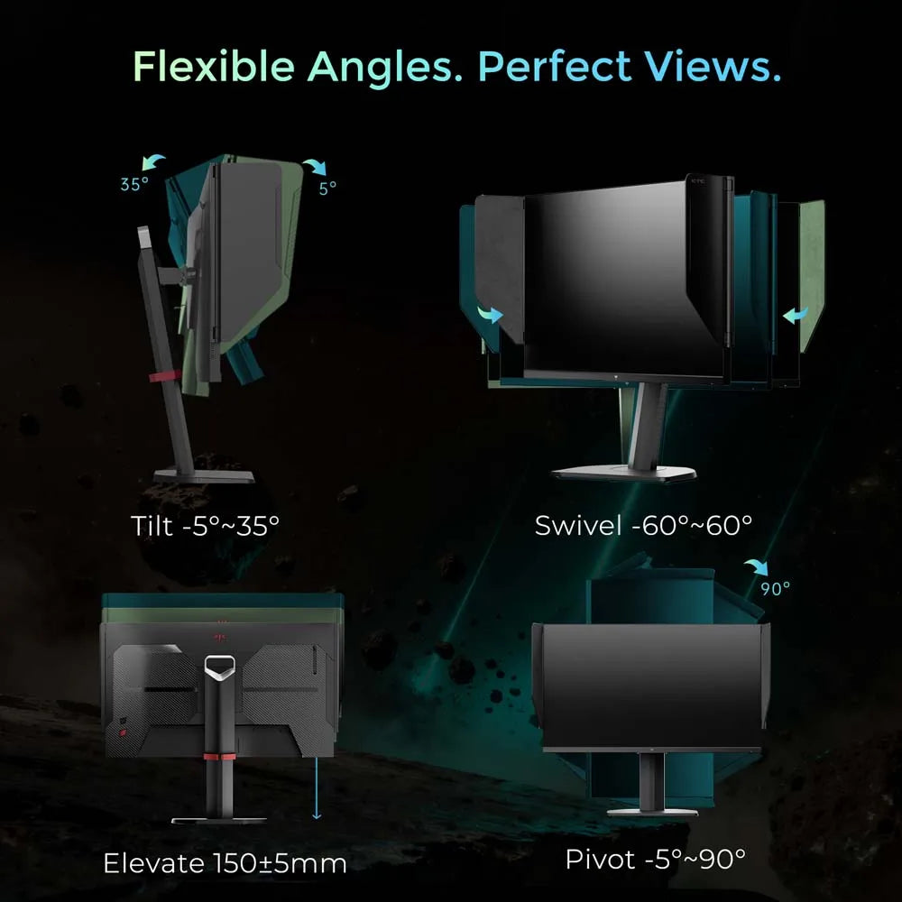 KTC H27E8 Gaming Monitor, 27-inch 2560×1440 Fast IPS Screen, 240Hz Refresh Rate & 275Hz OC, 1ms MPRT Response Time, HDR400, FreeSync & G-Sync Compatible, Low Blue Light & Flicker-Free, Adjustable Stand & 100x100mm VESA Mount