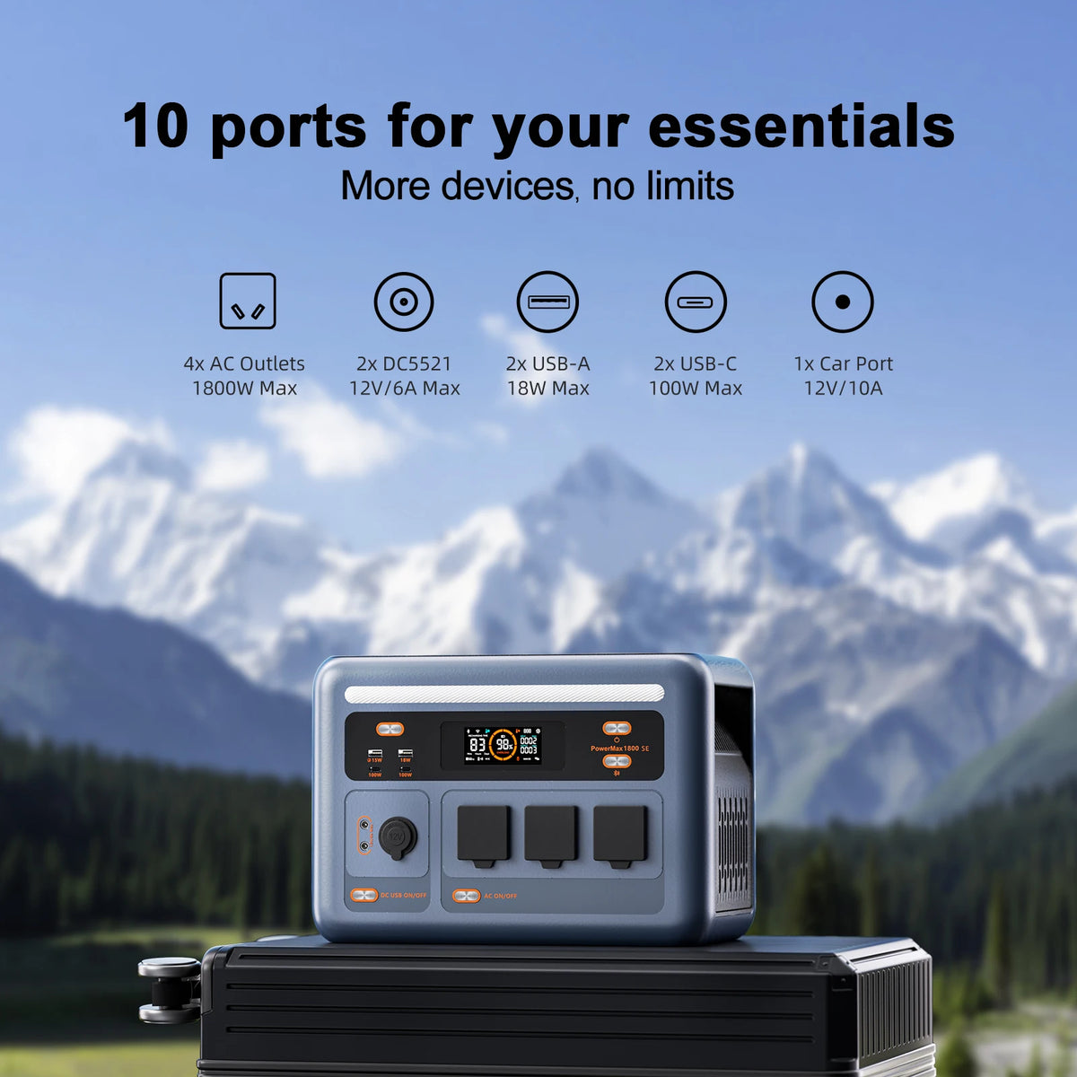 OSCAL PowerMax1800SE Portable Power Station With LiFePO4 Battery