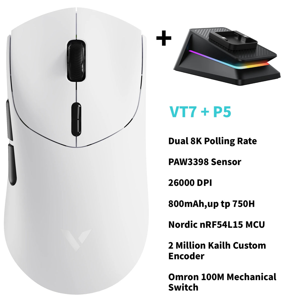 Rapoo VT7 Max Wireless Gaming Mouse With 8K Polling Precision