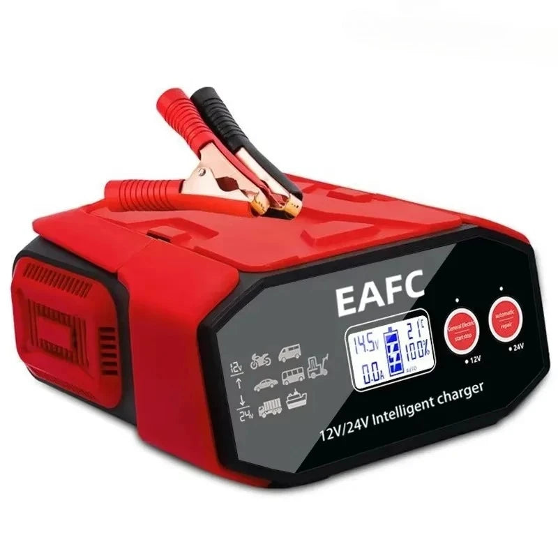 400W High Power Car Truck Smart Battery Charger 12/24V Automatic Identification Digital Display Battery Charging