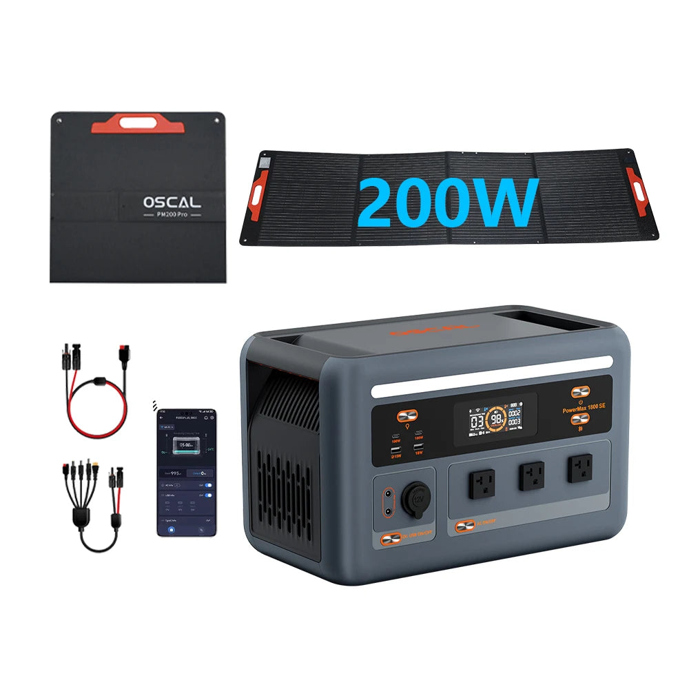 OSCAL LiFePO4 Portable Power Station Solar Charging And UPS Backup